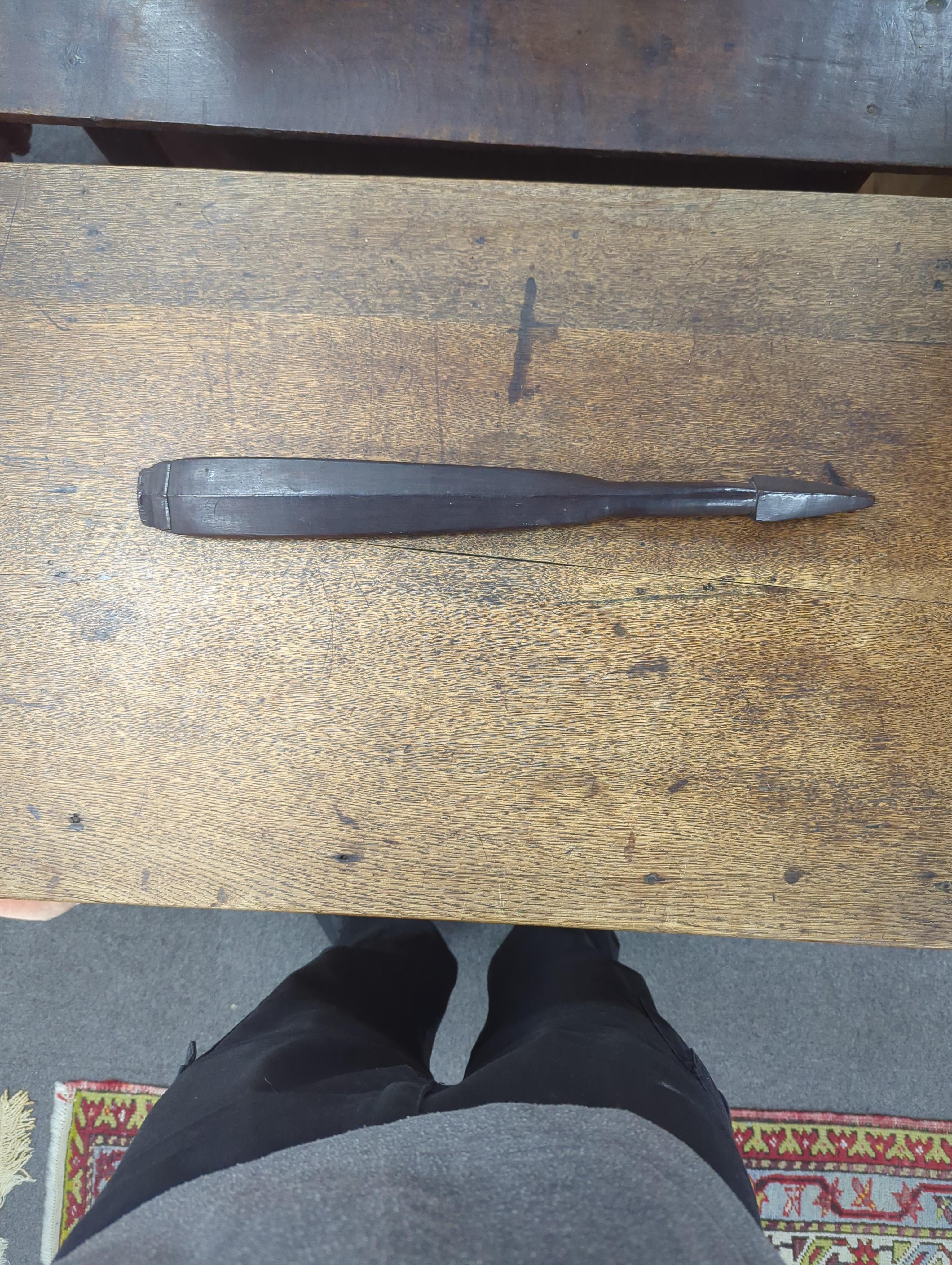 A Polynesian carved hardwood club or priest, 47.5cm
